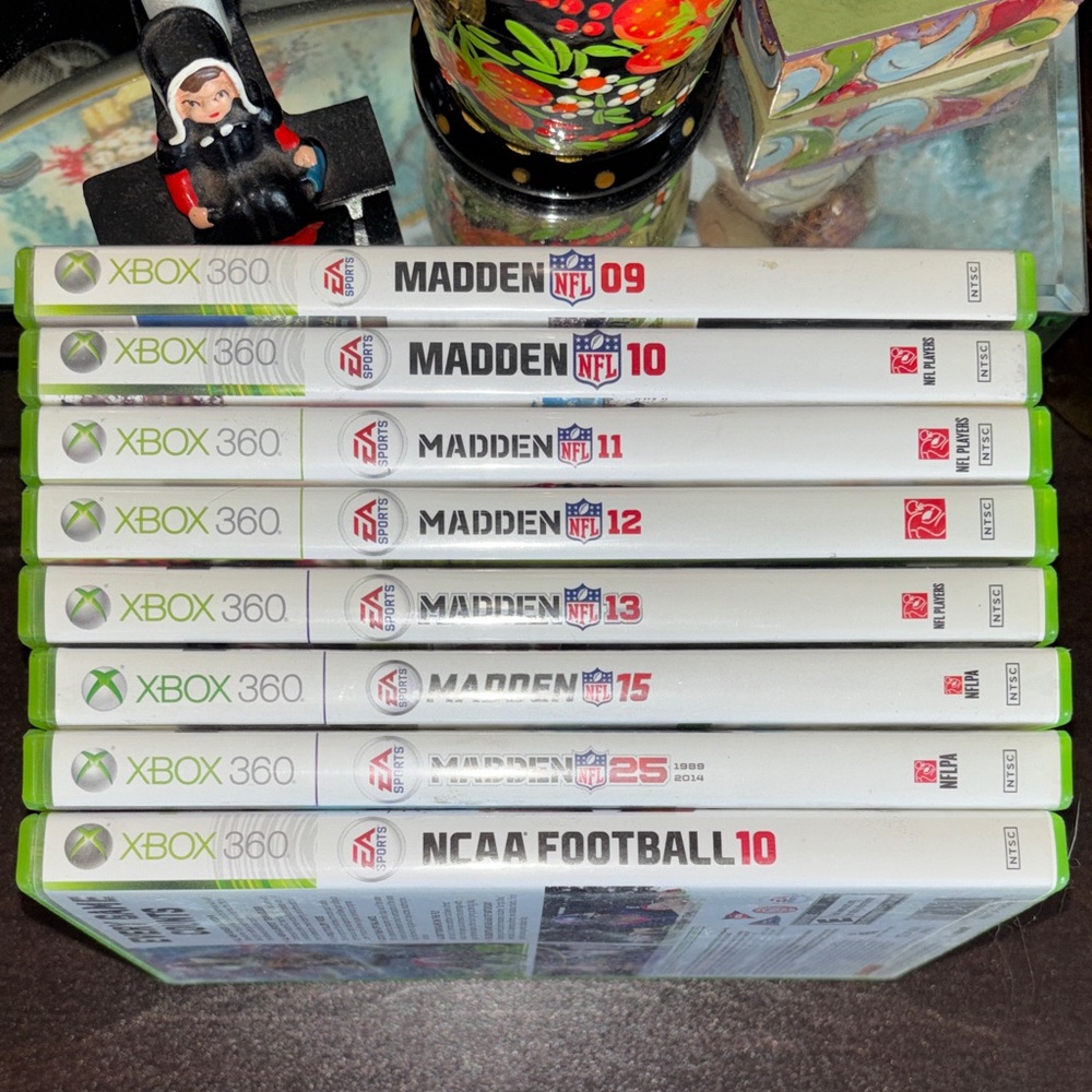 EUC MICROSOFT XBOX 360 MADDEN BUNDLE of 7 Games WITH NCAA 10.